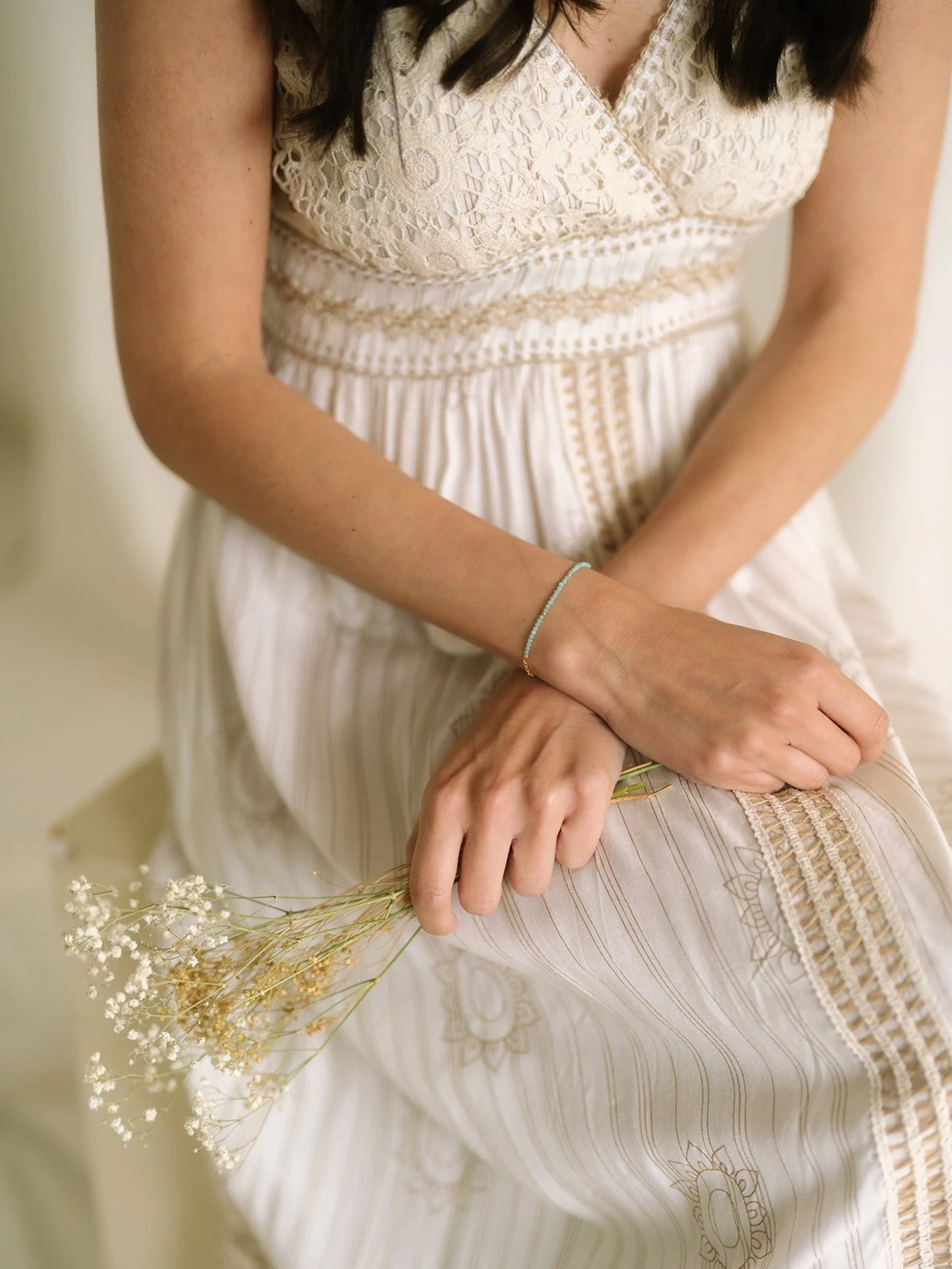 Pulsera de perlas de turmalina