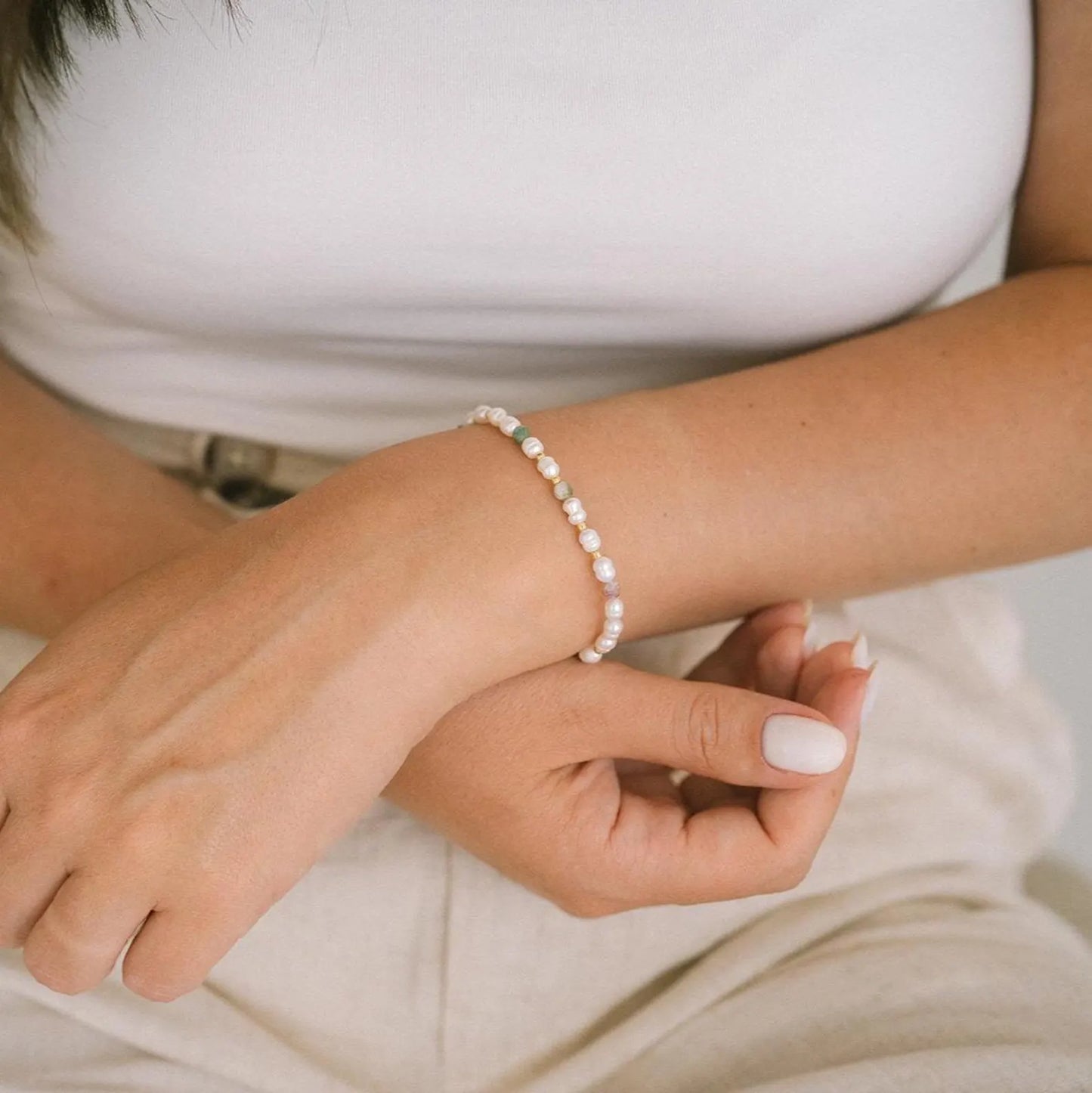 Pulsera de perlas de turmalina